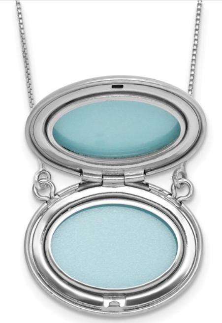 Sterling Silver Stationed Brushed Finish Locket