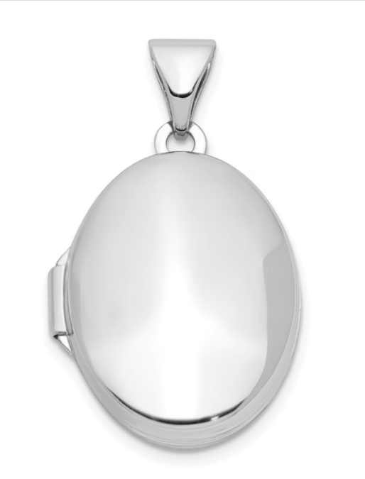 Sterling Silver Domed Oval Locket