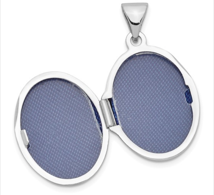Sterling Silver Domed Oval Locket