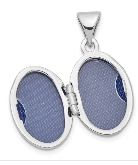 Sterling Silver Oval Cross Locket