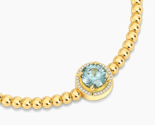 Ella Stein March Birthstone Bead Bracelet