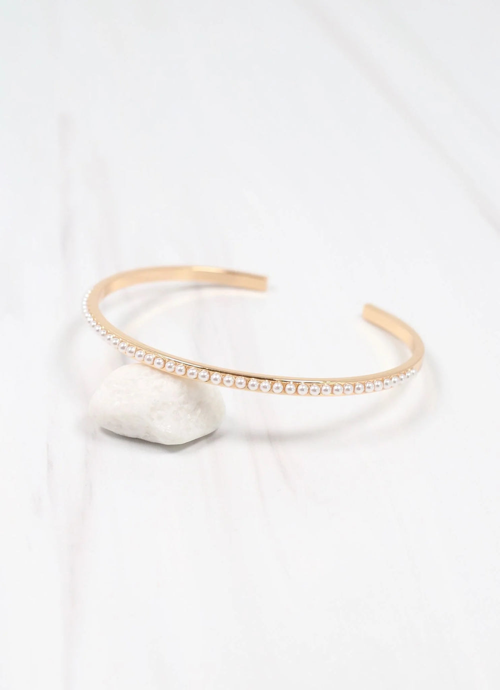 Doubletree Pearl Lined Cuff Bracelet GOLD