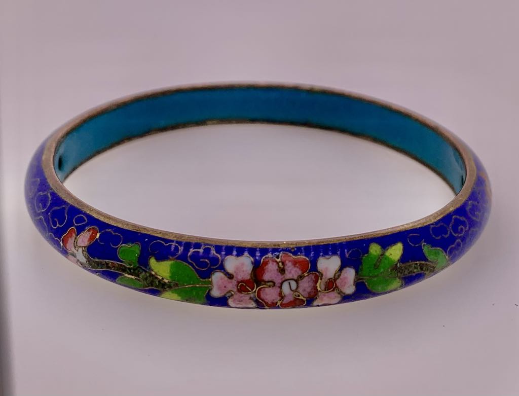 Estate Chinese Cloisonne Bangle Bracelet