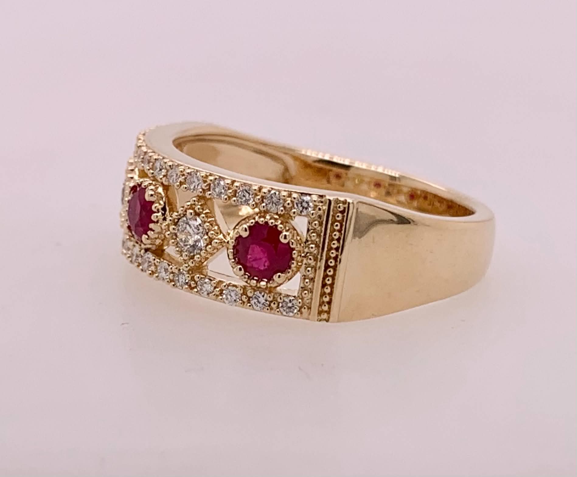14K Ruby & Diamond Band