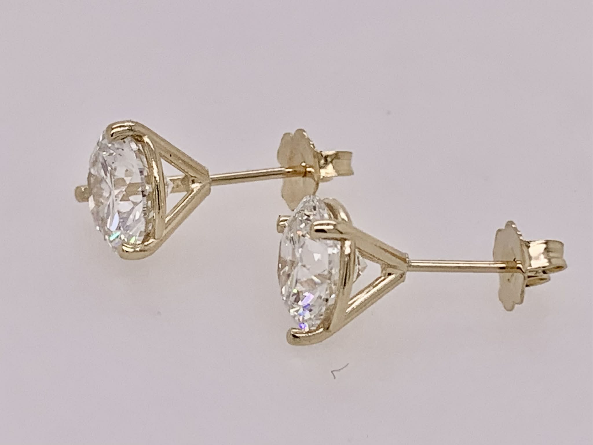 14K Yellow Gold Lab Diamond Earrings