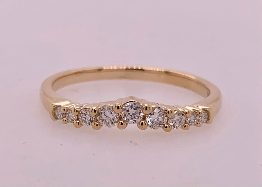 14K Contoured Diamond Band