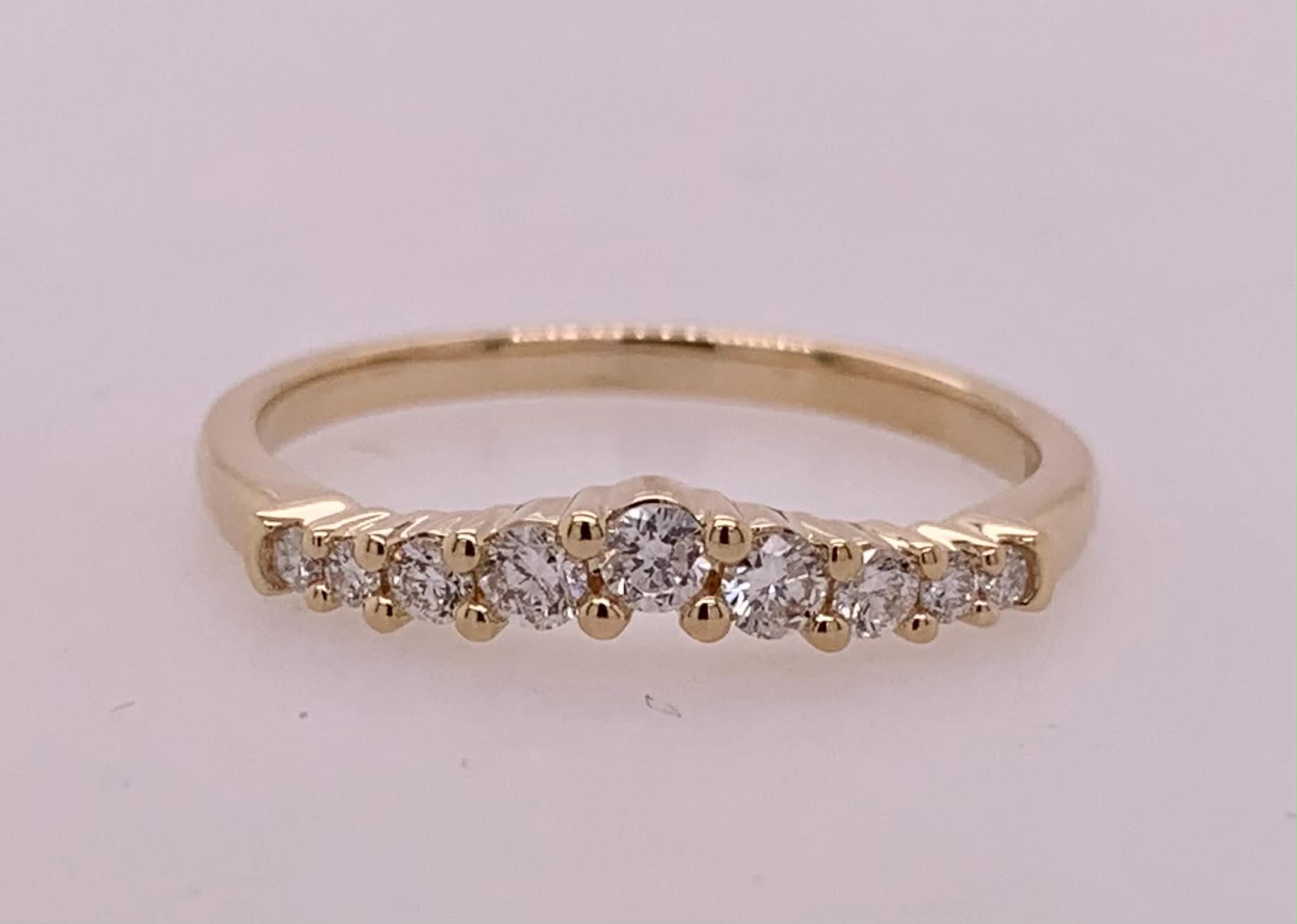 14K Contoured Diamond Band