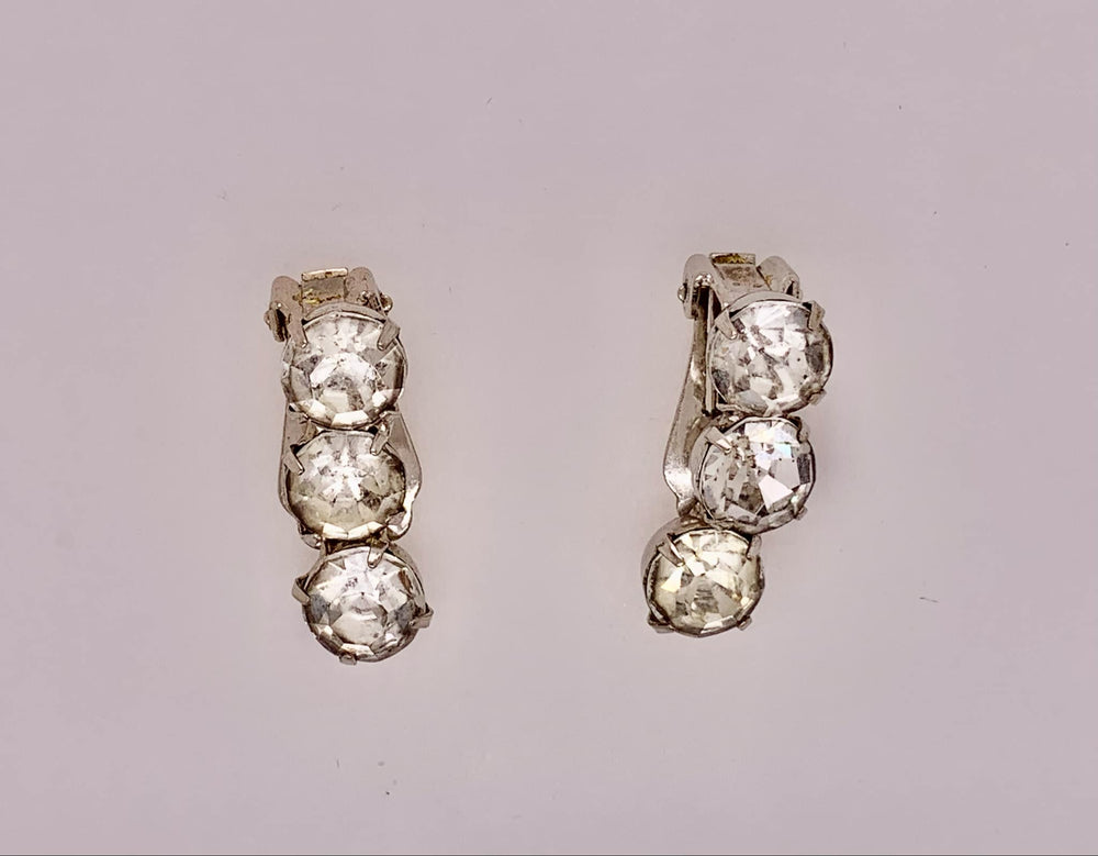 Estate Fashion Crystal Clip-on Earrings