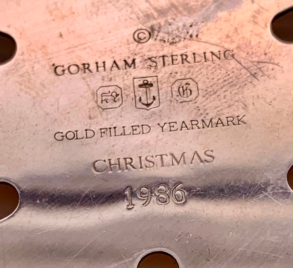 1986 Gorham Sterling Silver Snowflake Christmas Ornament