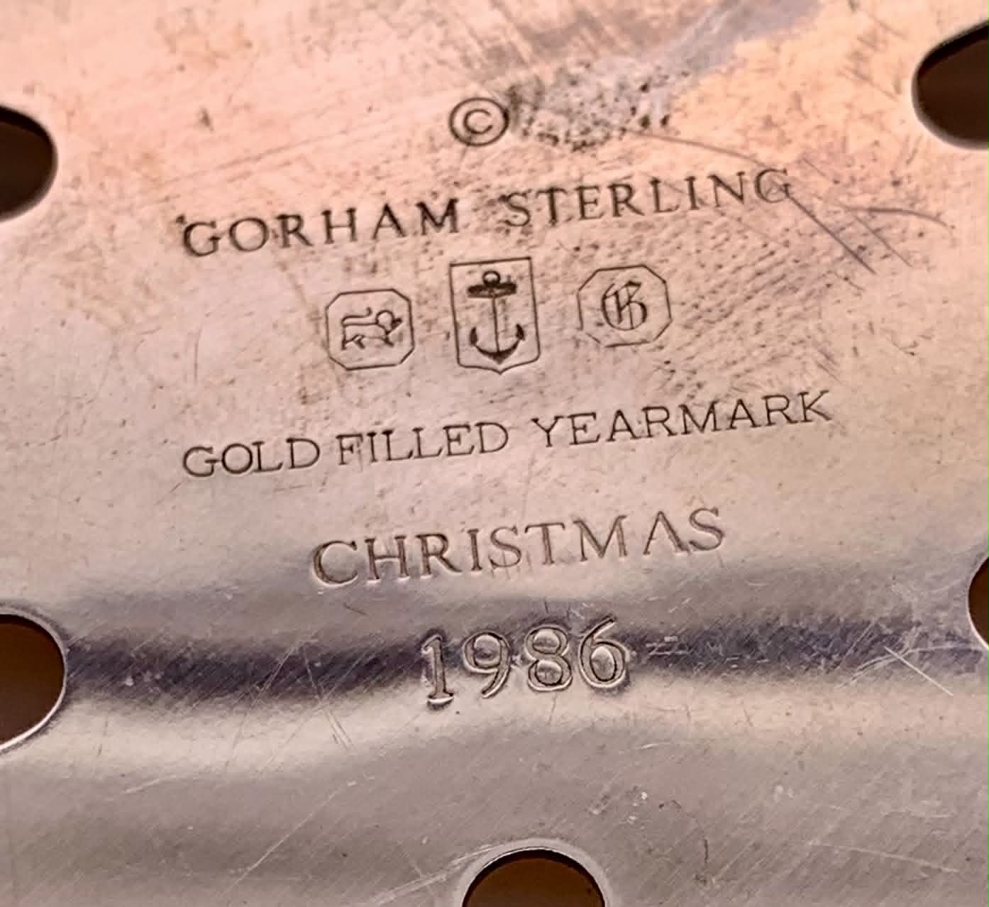 1986 Gorham Sterling Silver Snowflake Christmas Ornament
