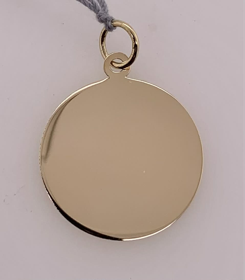 14K Engravable Disc Charm