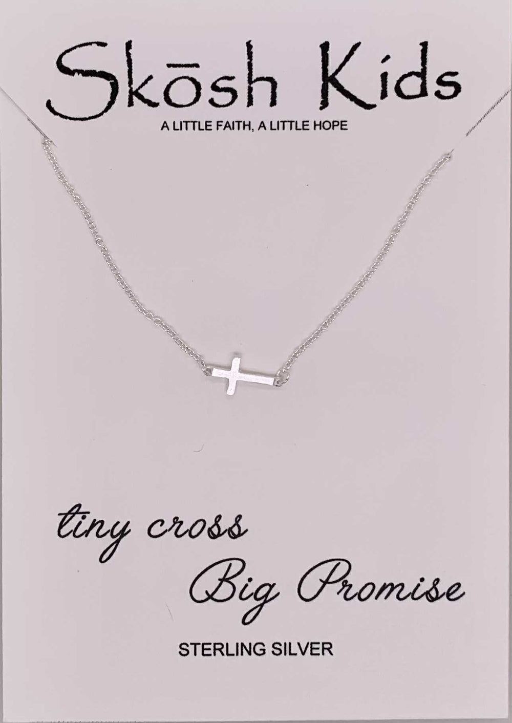 Skosh Kids Tiny Sideways Cross Necklace