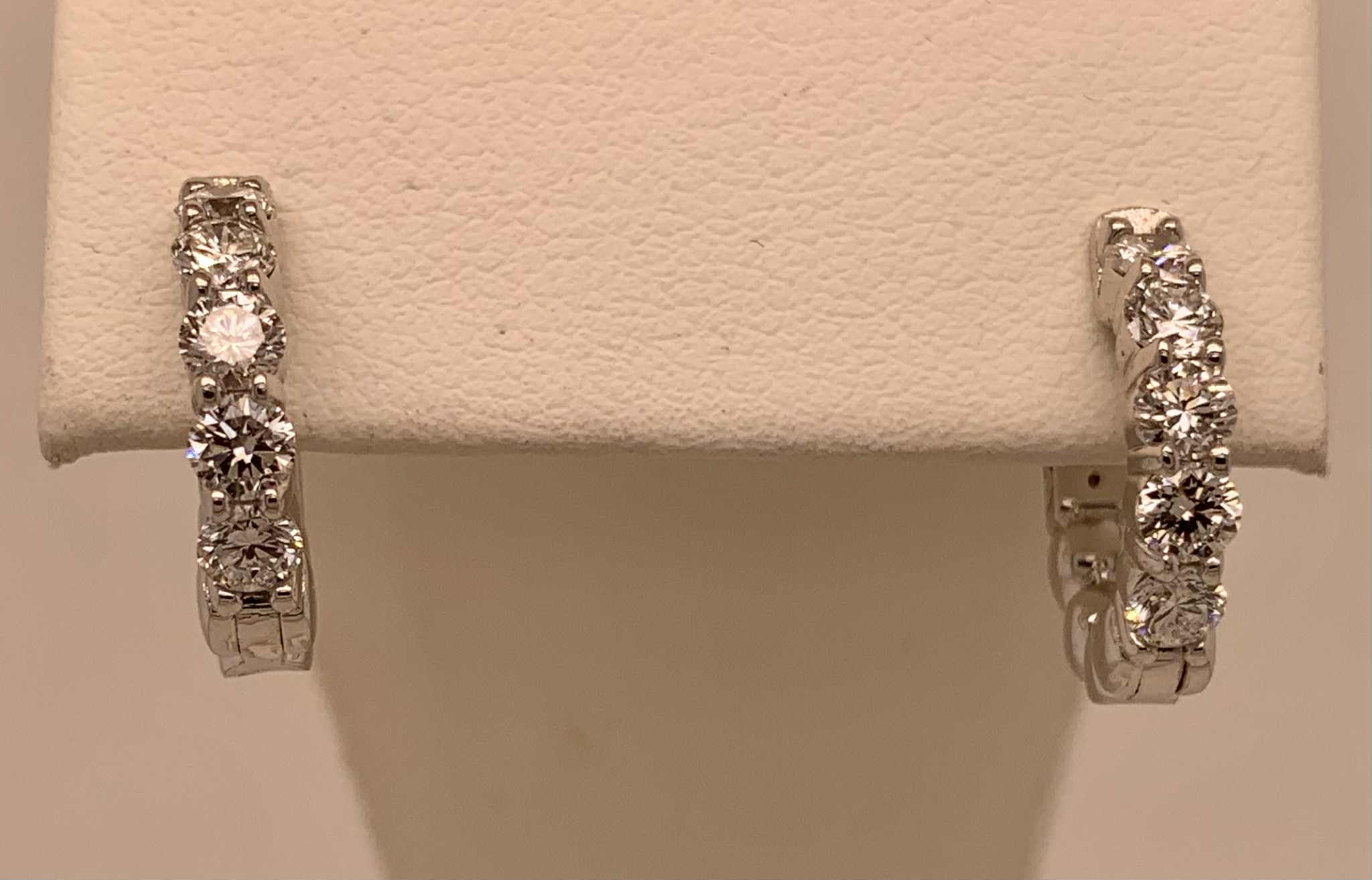 14K LAB Diamond Huggie Hoop Earrings