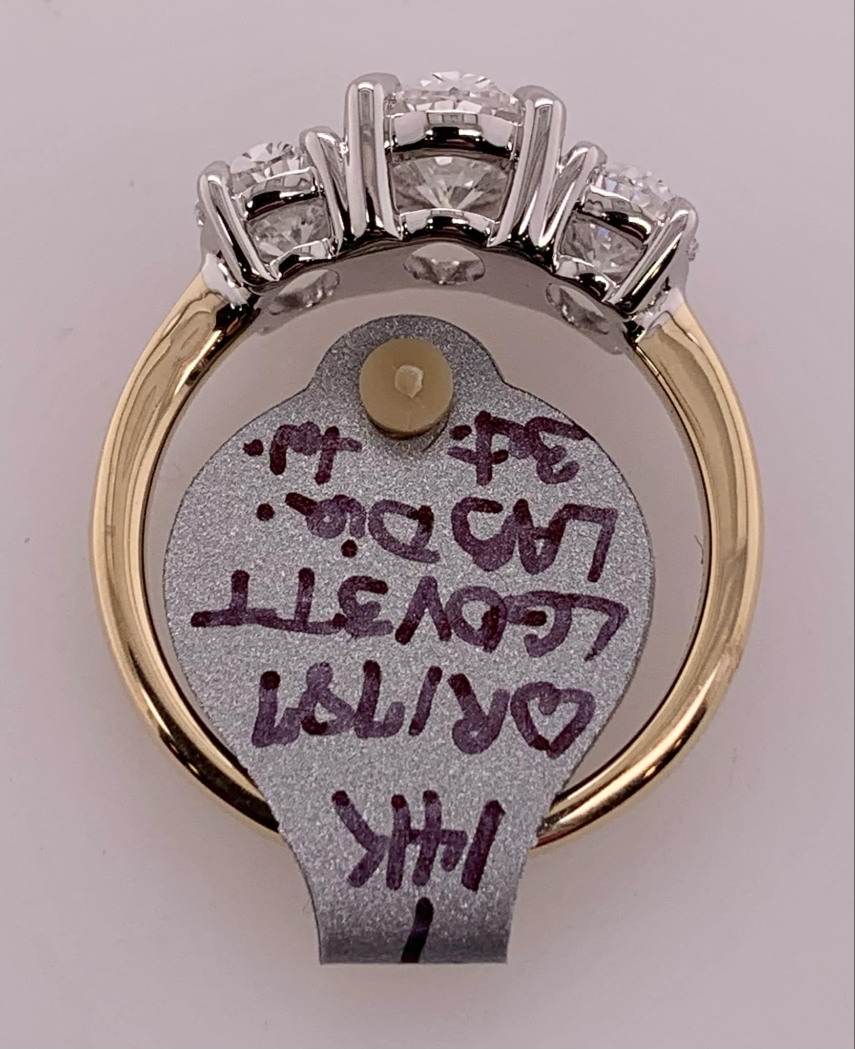 Three Stone LAB Diamond Ring