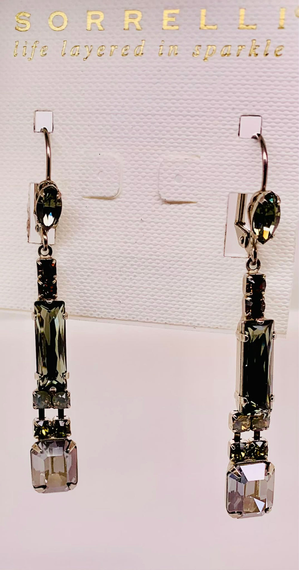 Linear Crystal Drop Earring