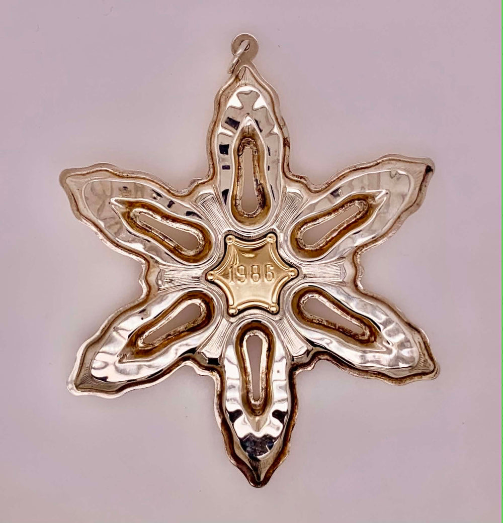 1986 Gorham Sterling Silver Snowflake Christmas Ornament