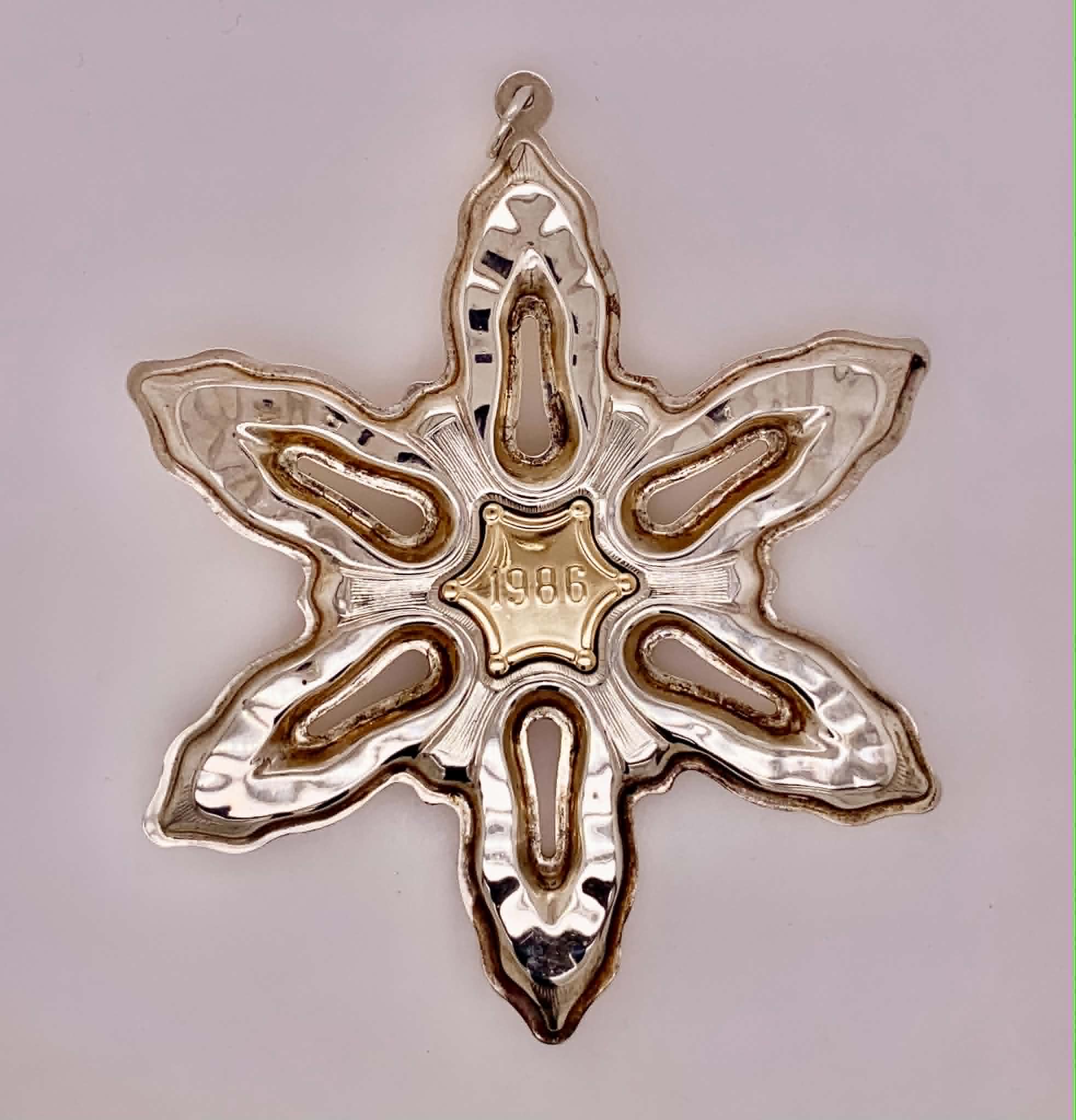 1986 Gorham Sterling Silver Snowflake Christmas Ornament