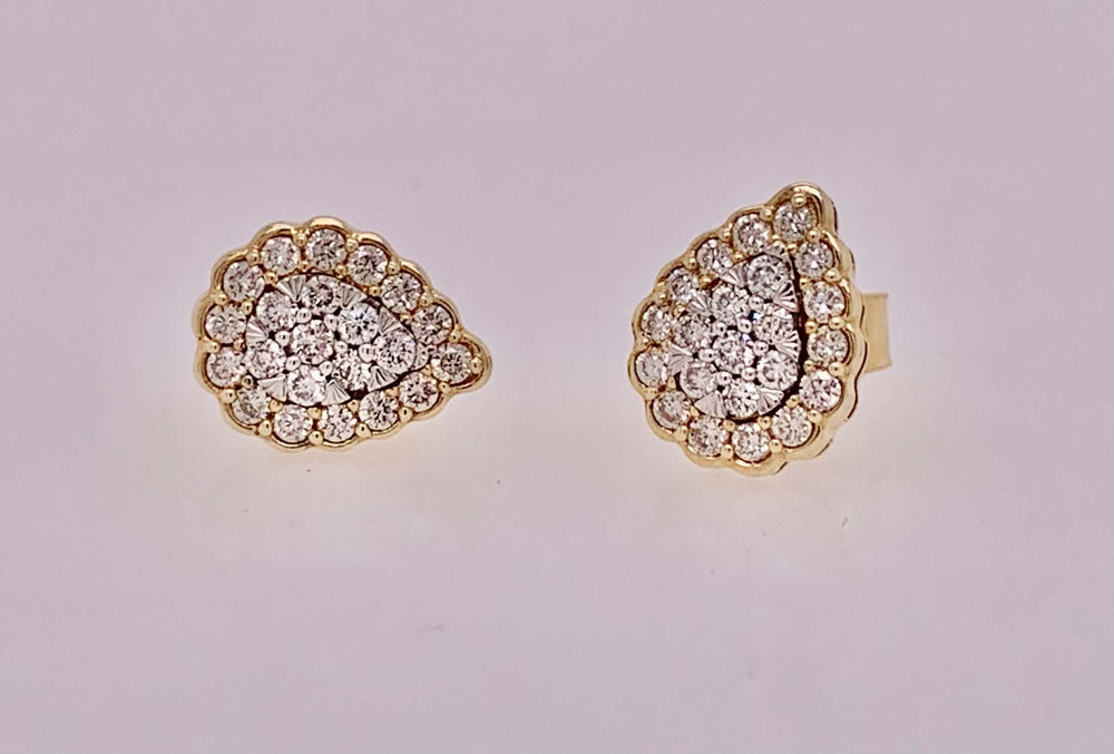 14K Teardrop Diamond Earrings