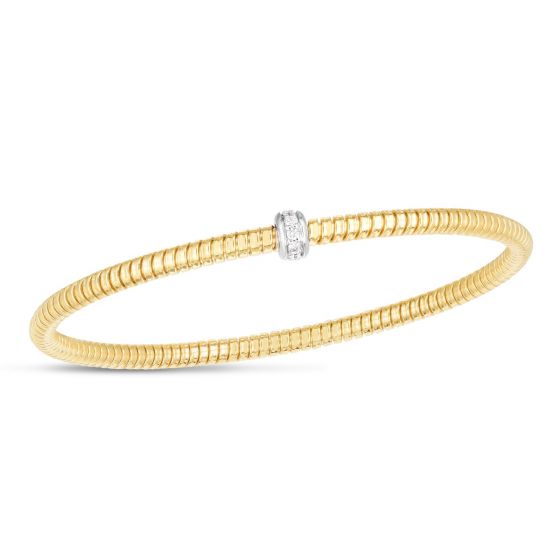 14K Gold Stretch Tubogas Diamond Bracelet