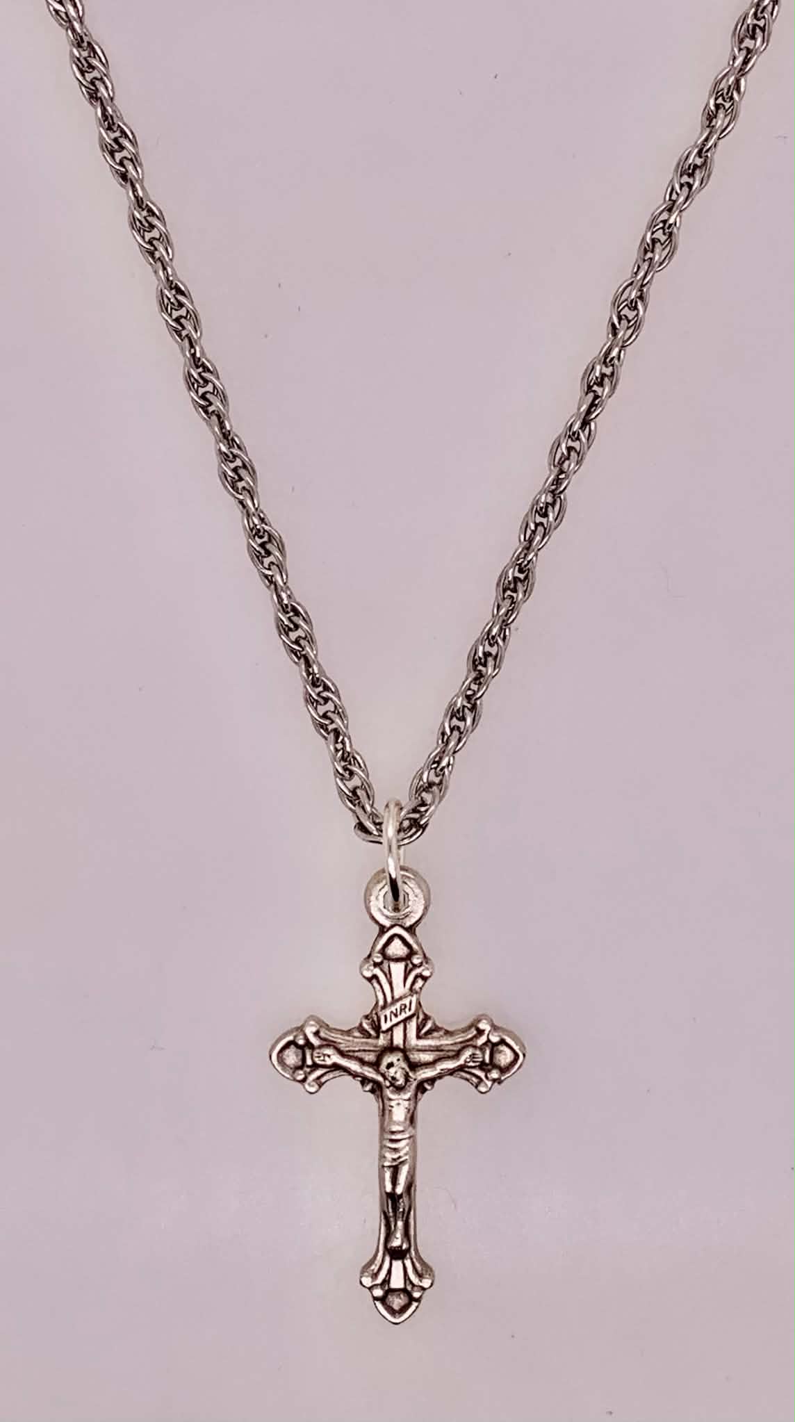 Estate Pewter Cross Pendant