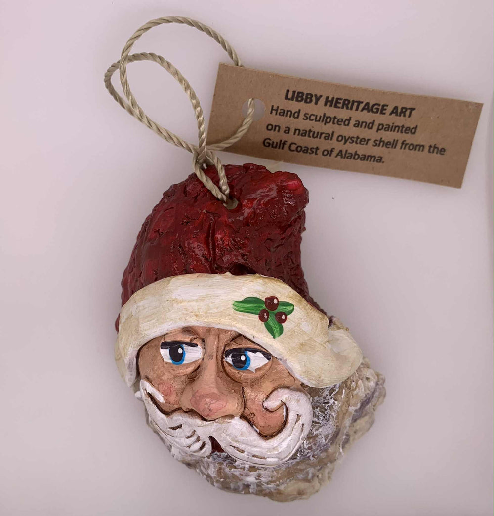 Custom Designed Oyster Shell Christmas Ornament