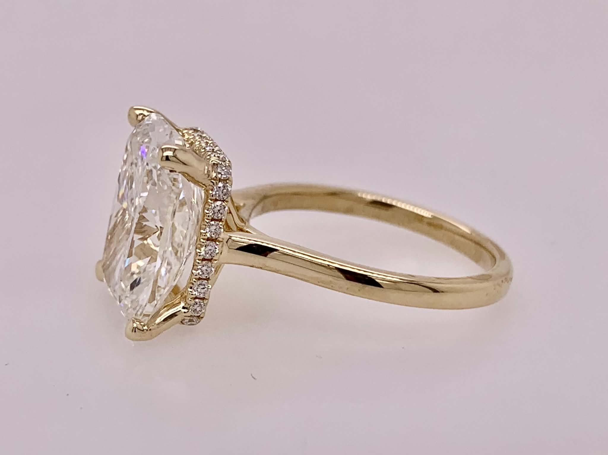 14K Solitaire LAB Diamond Ring