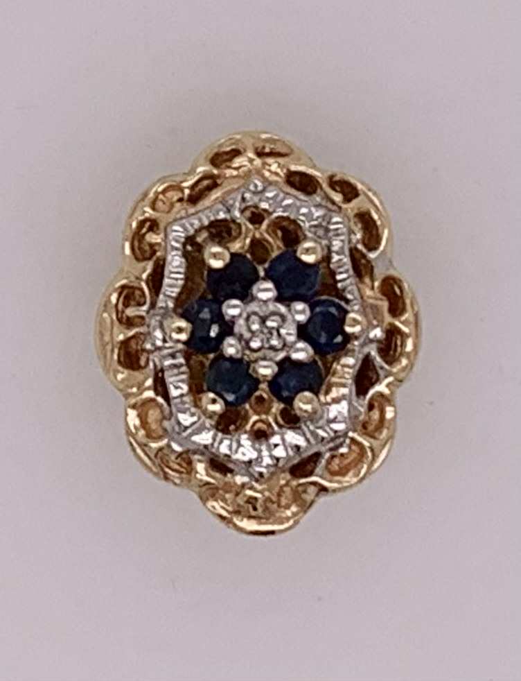 Estate 14K Sapphire Bracelet Slide