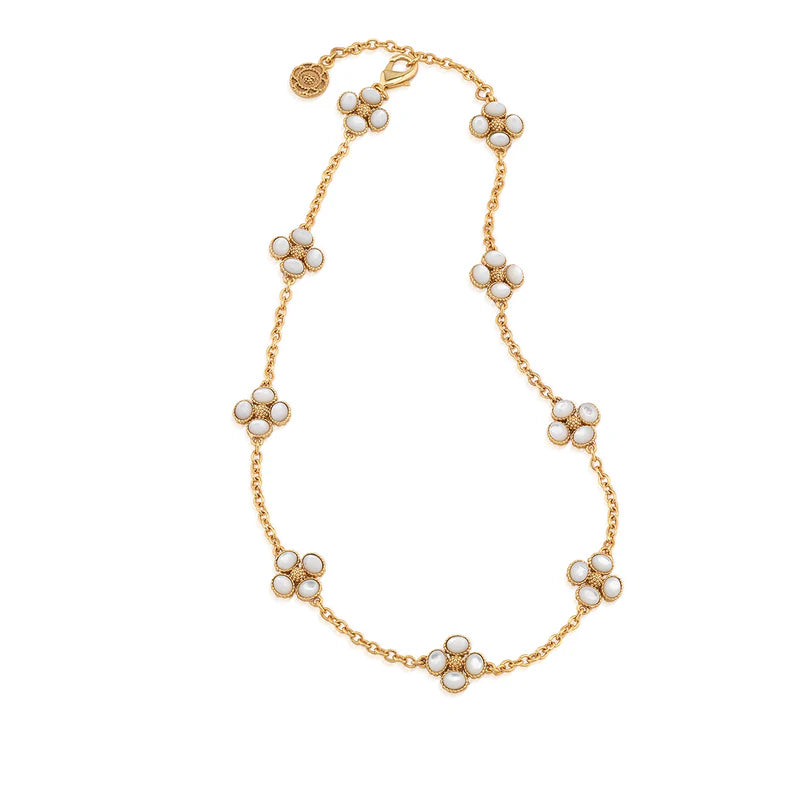 Mother of Pearl Clover Double Sided Necklace