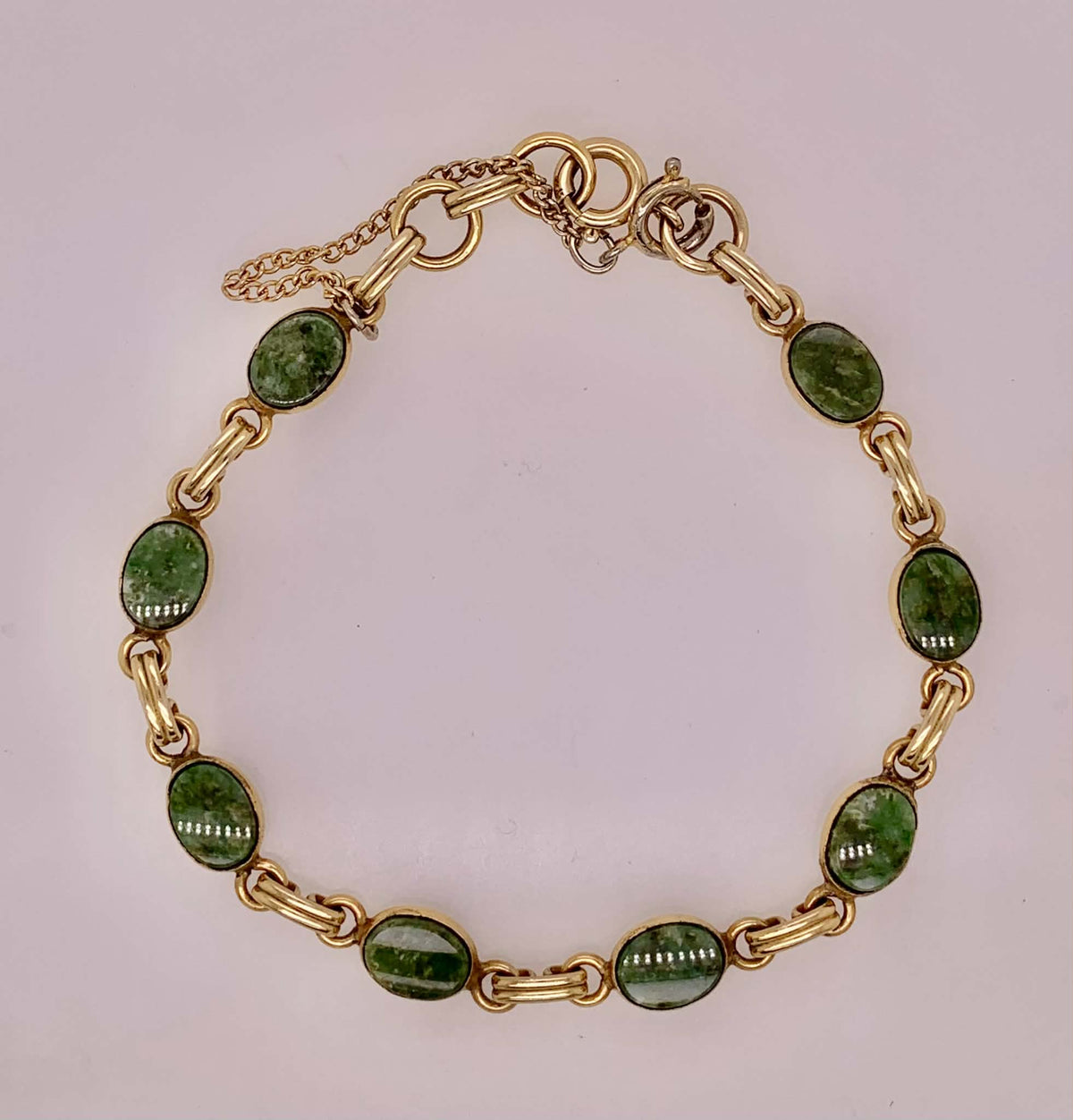 Estate Gold Filled Jade Bracelet