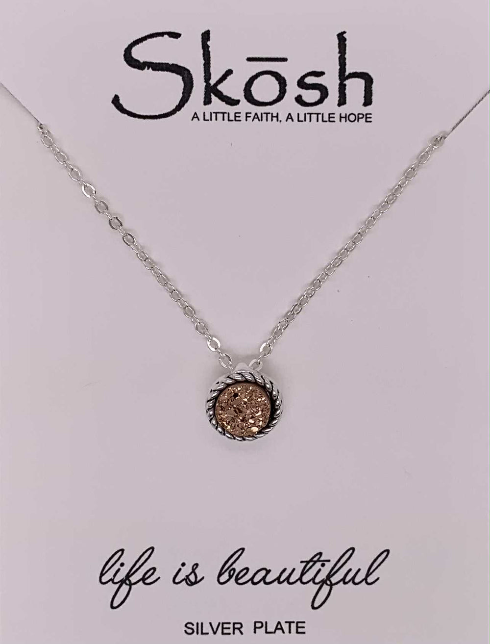 Skosh Rose Gold Druzy Necklace