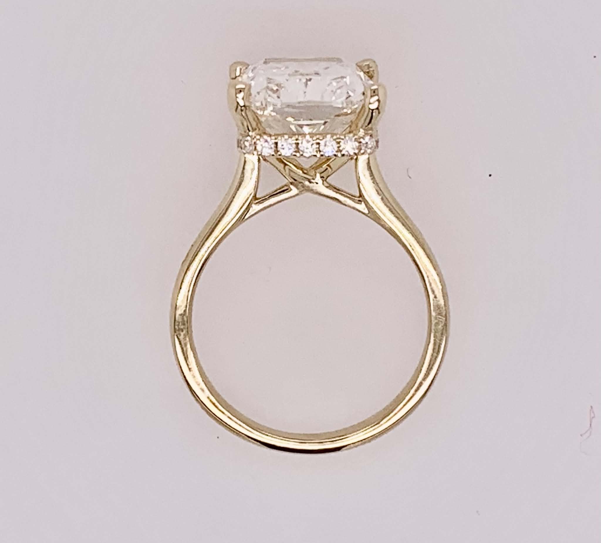 14K Solitaire LAB Diamond Ring