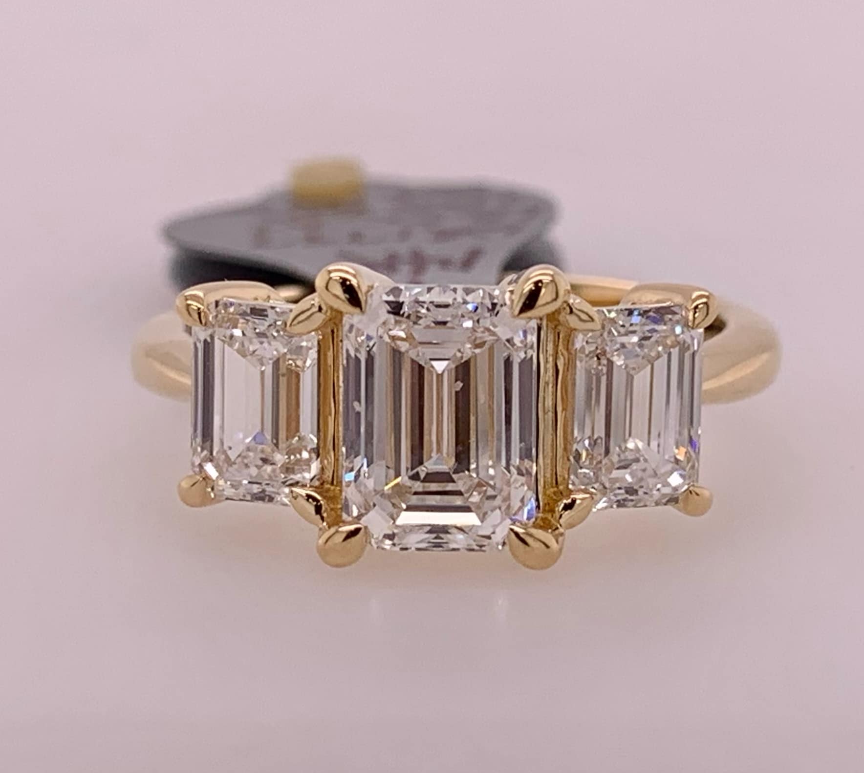 Three Stone LAB Diamond Ring
