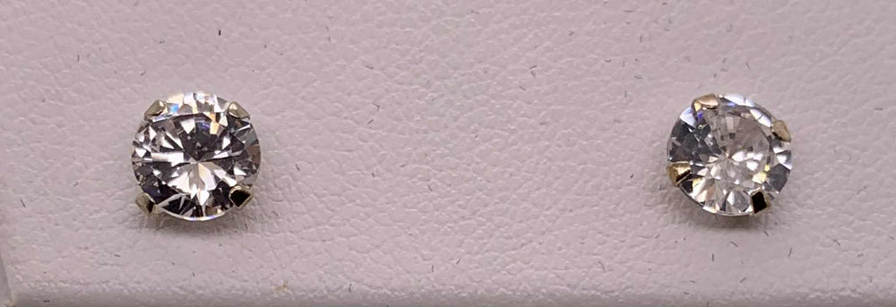 Sterling Silver CZ Round Stud Earrings