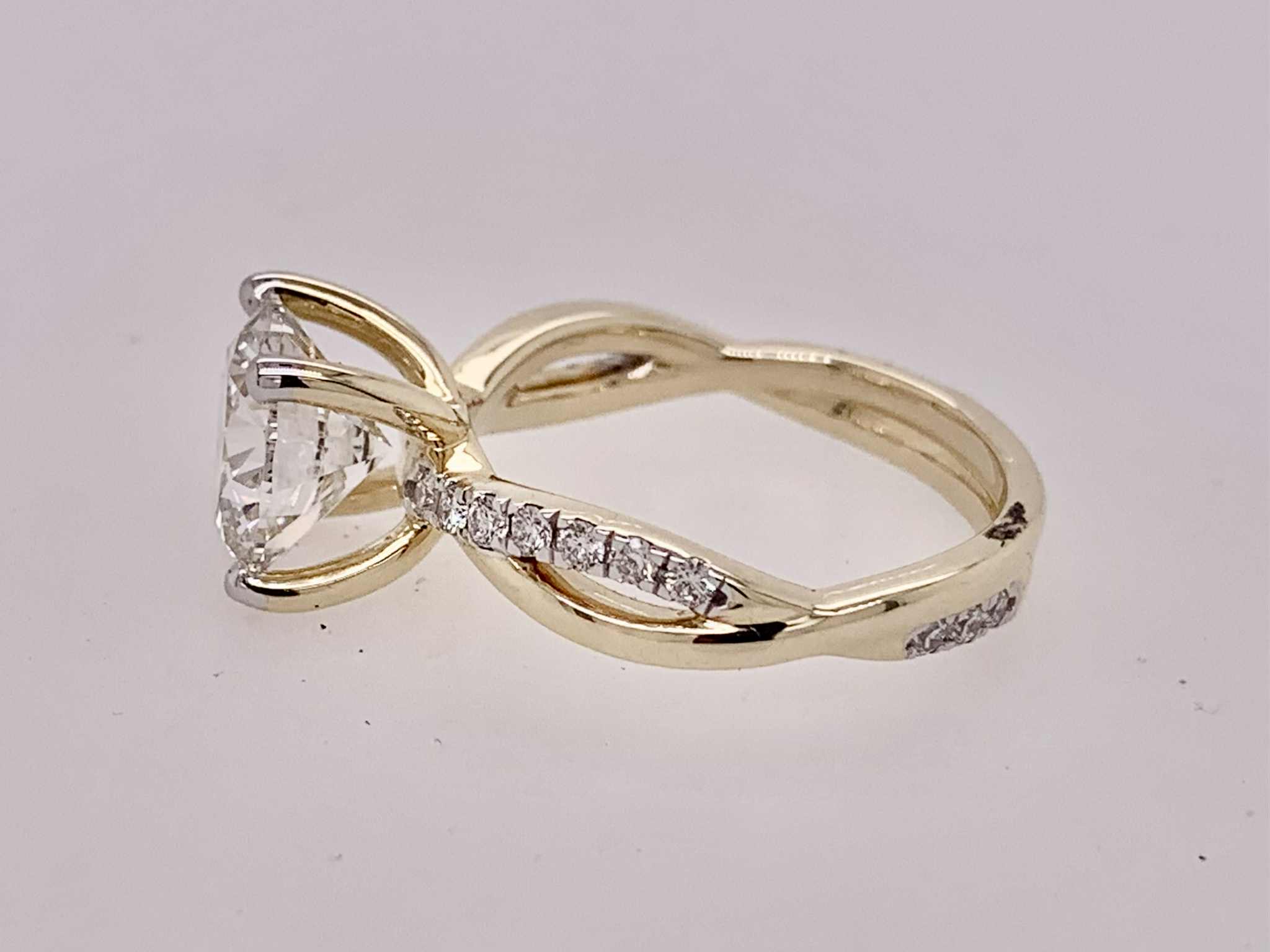 14K Solitaire LAB Diamond Ring