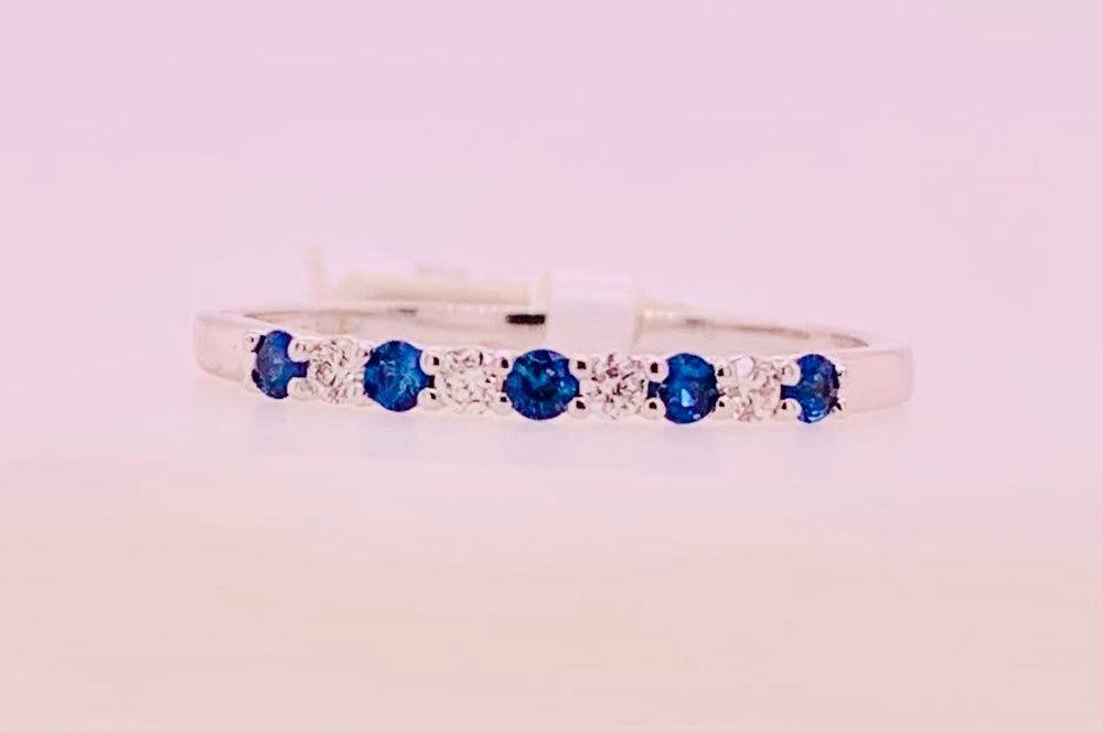 14K Sapphire & Diamond Band