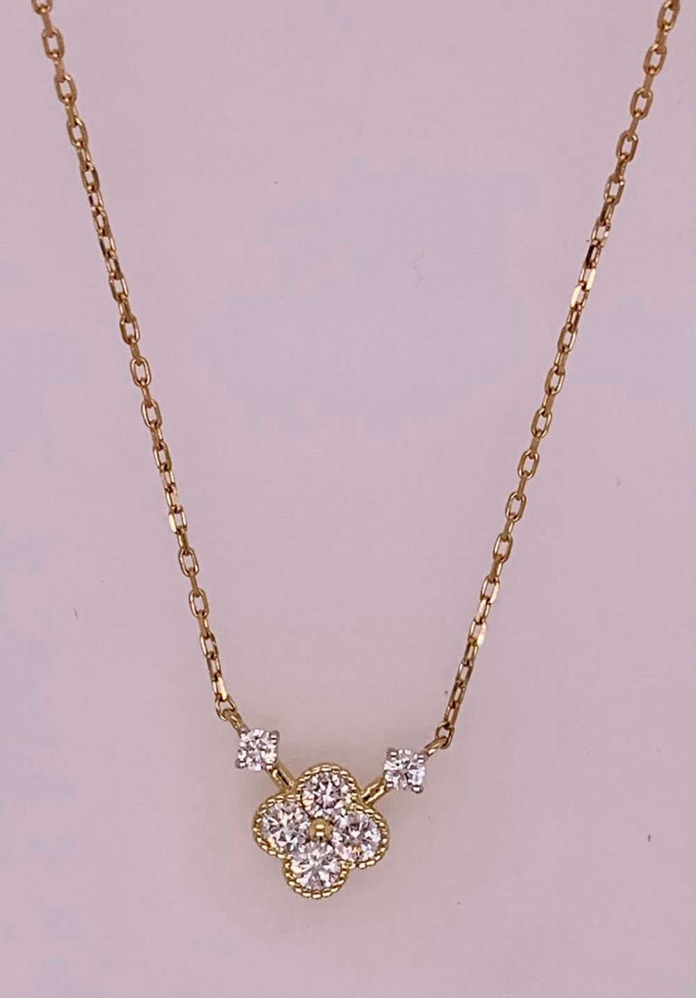 18K Diamond Clover Necklace