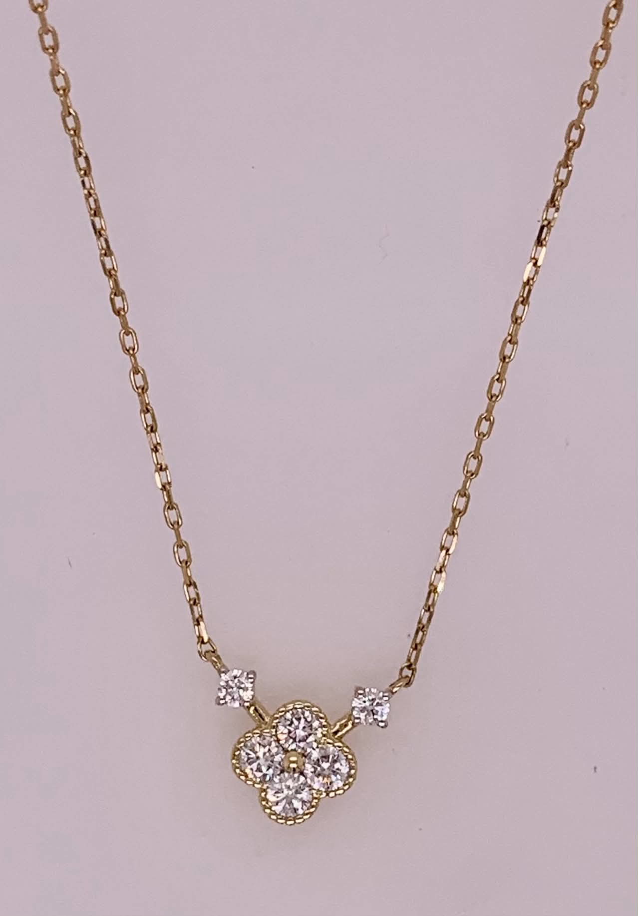 18K Diamond Clover Necklace