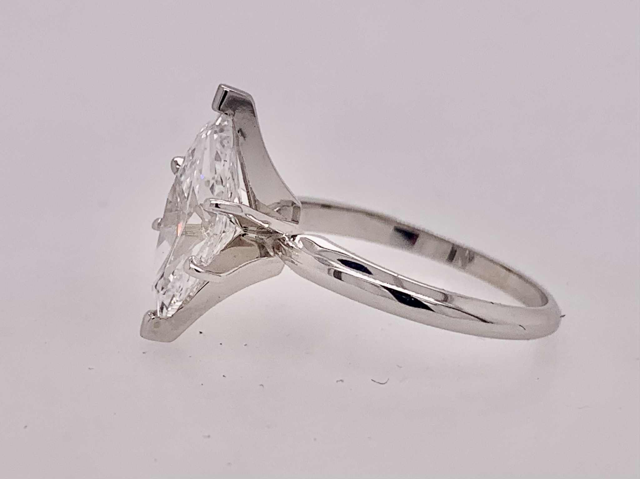 14K Marquise Solitaire LAB Diamond Ring