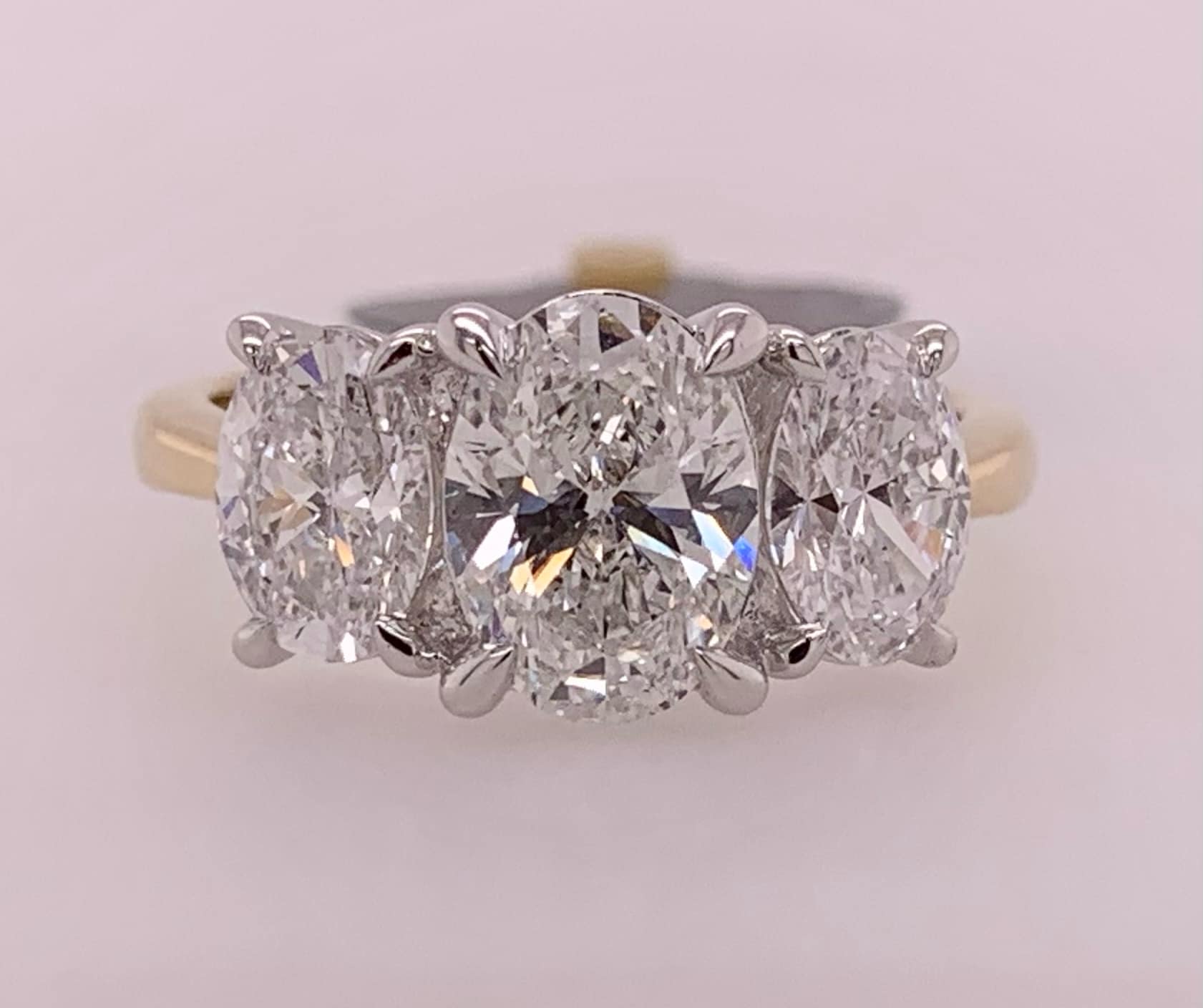 Three Stone LAB Diamond Ring