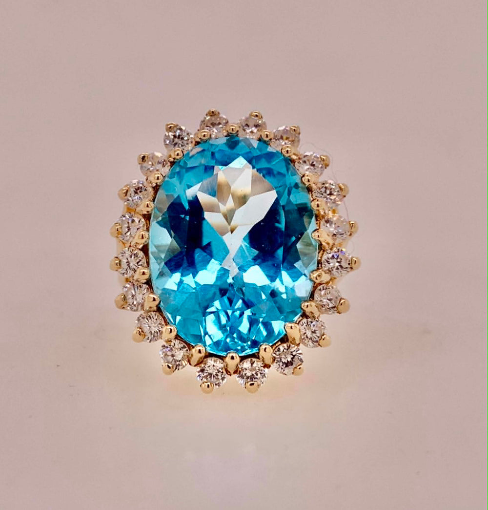 14K Estate Topaz Ring