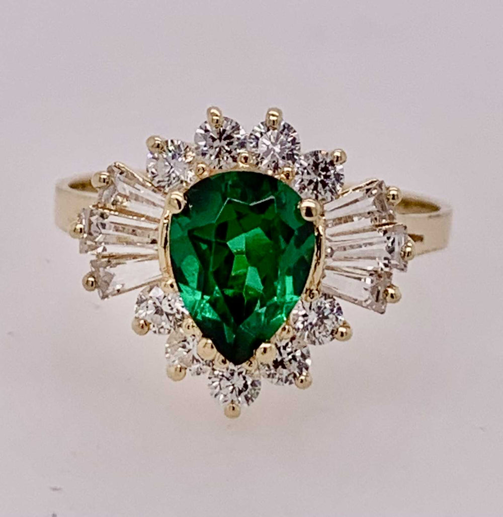 14K Estate Cubic Zirconia Ring