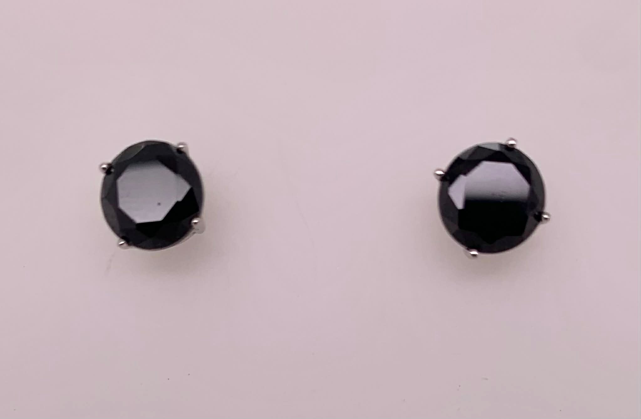 Sterling Black Onyx Stud Earrings