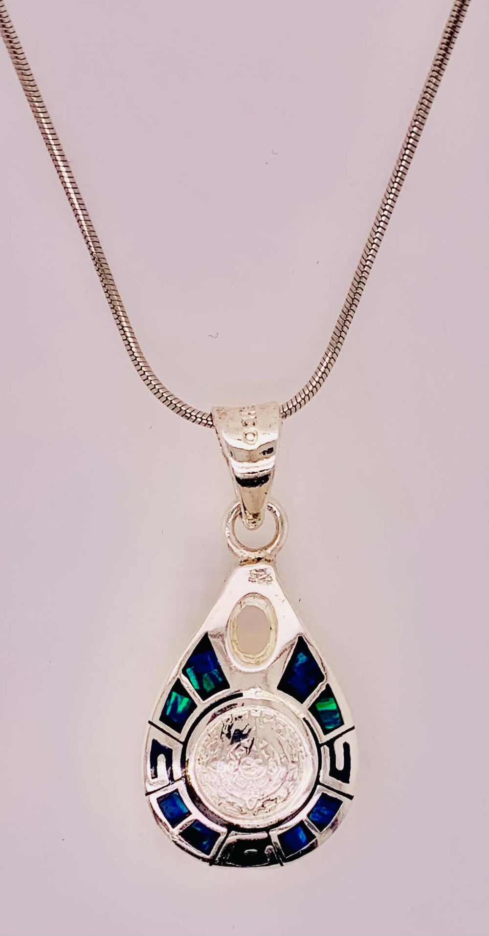 Sterling Silver Aztec Calendar Pendant