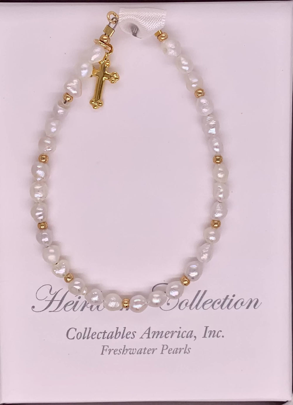 Pearl and Cross Bracelet
