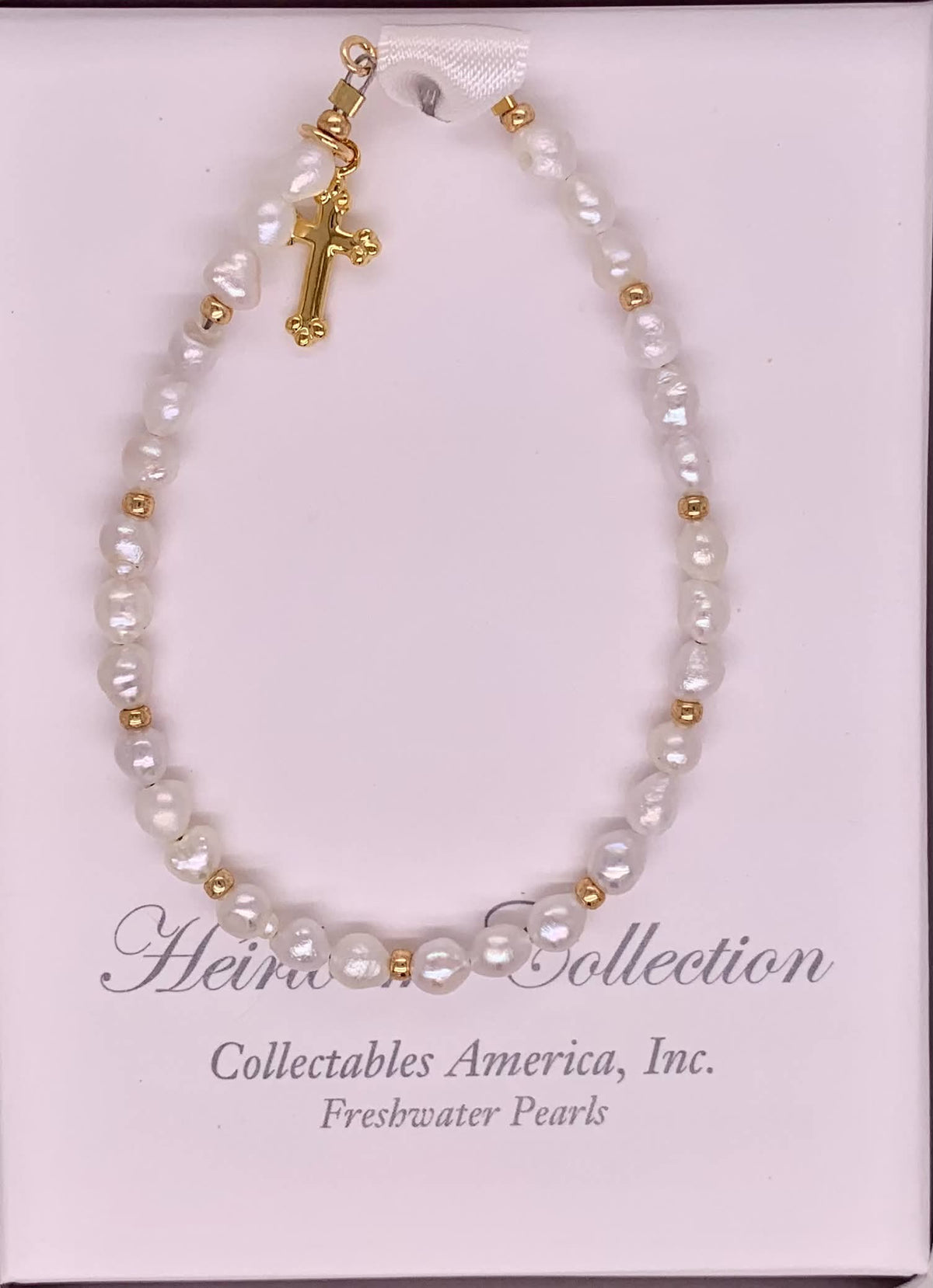 Pearl and Cross Bracelet