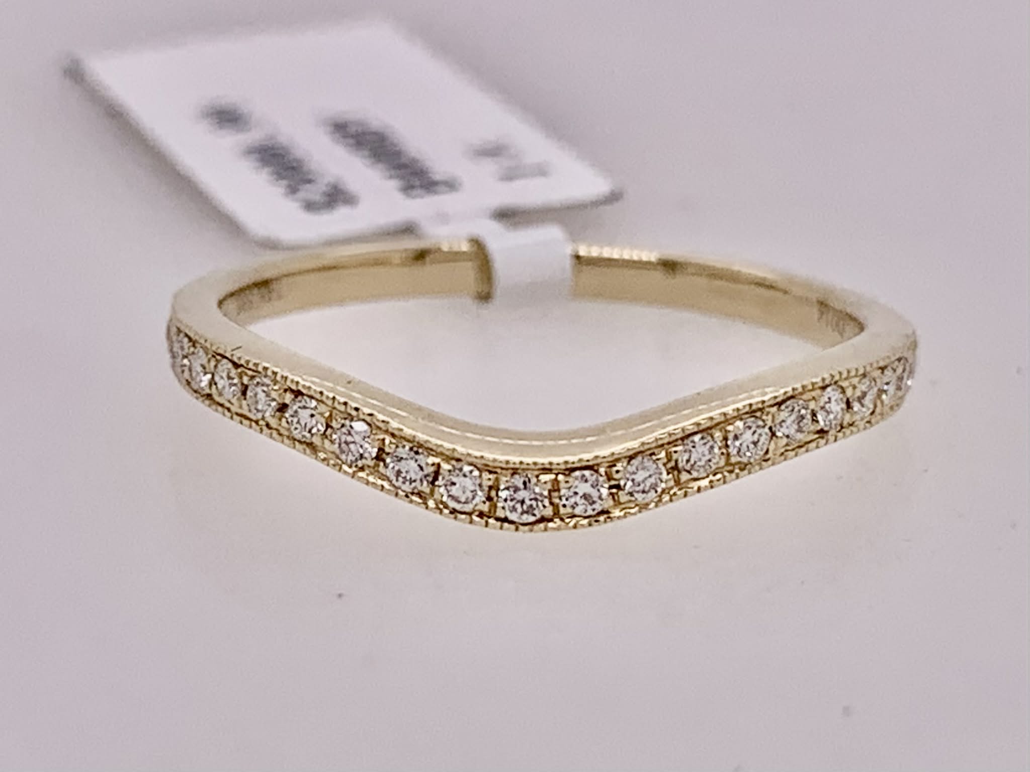 14K Curved Diamond Band