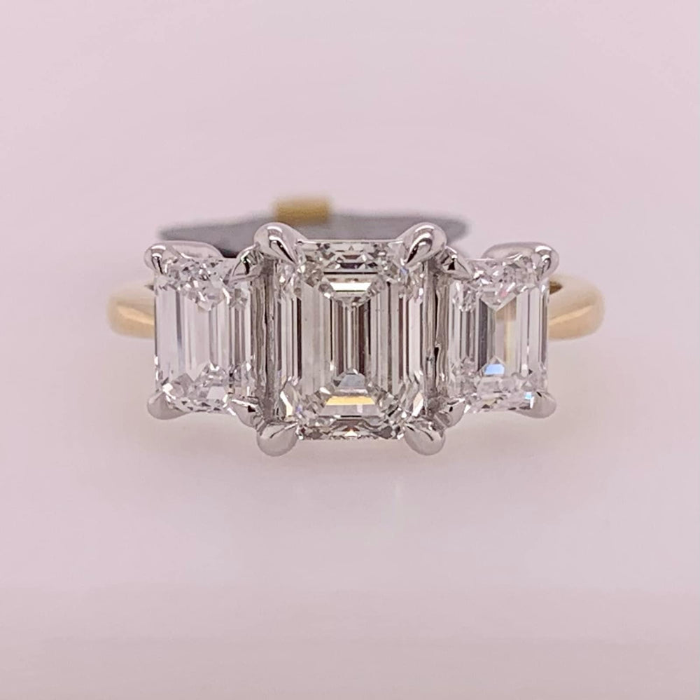 Three Stone LAB Diamond Ring