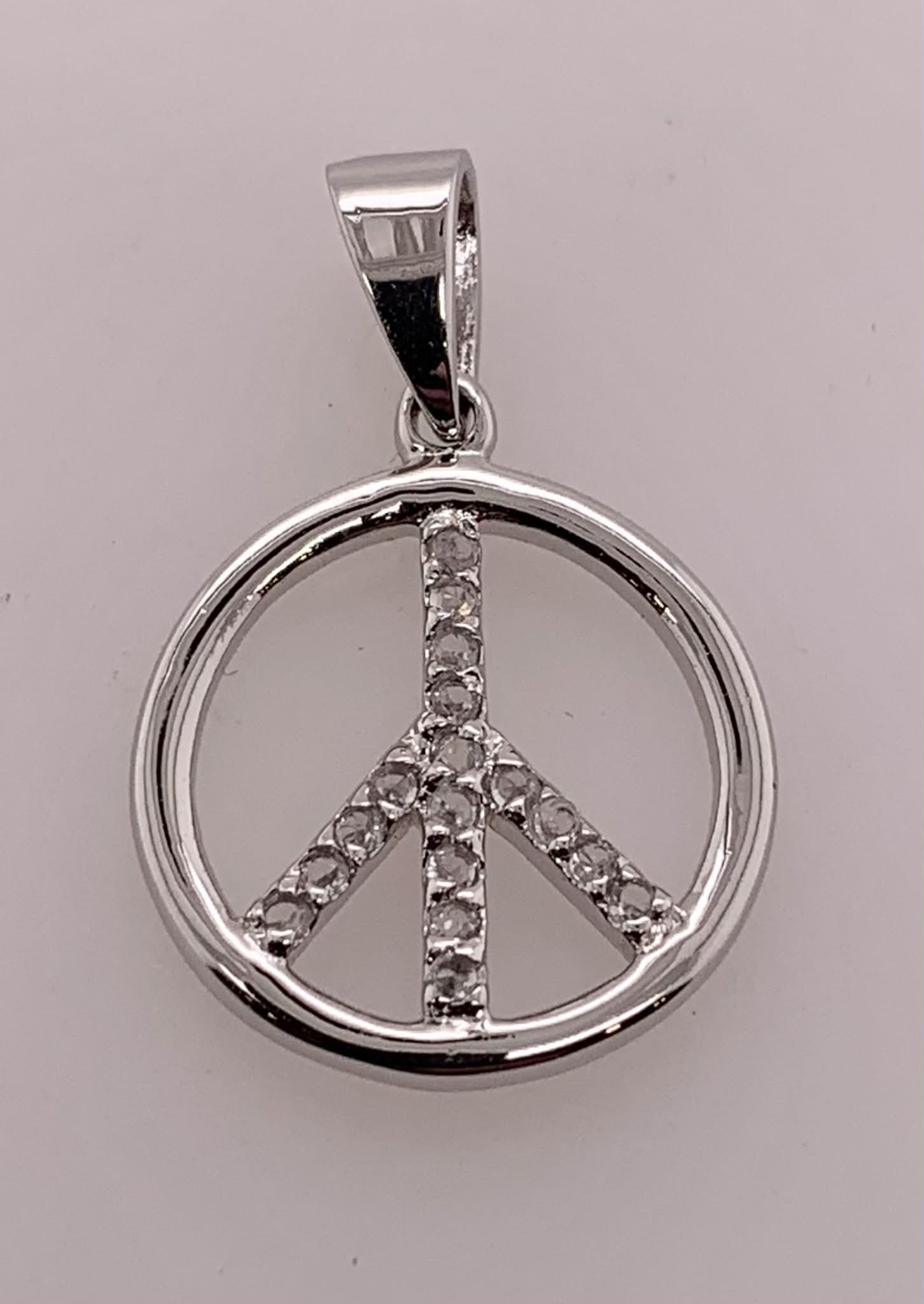 Sterling Peace Sign Pendant