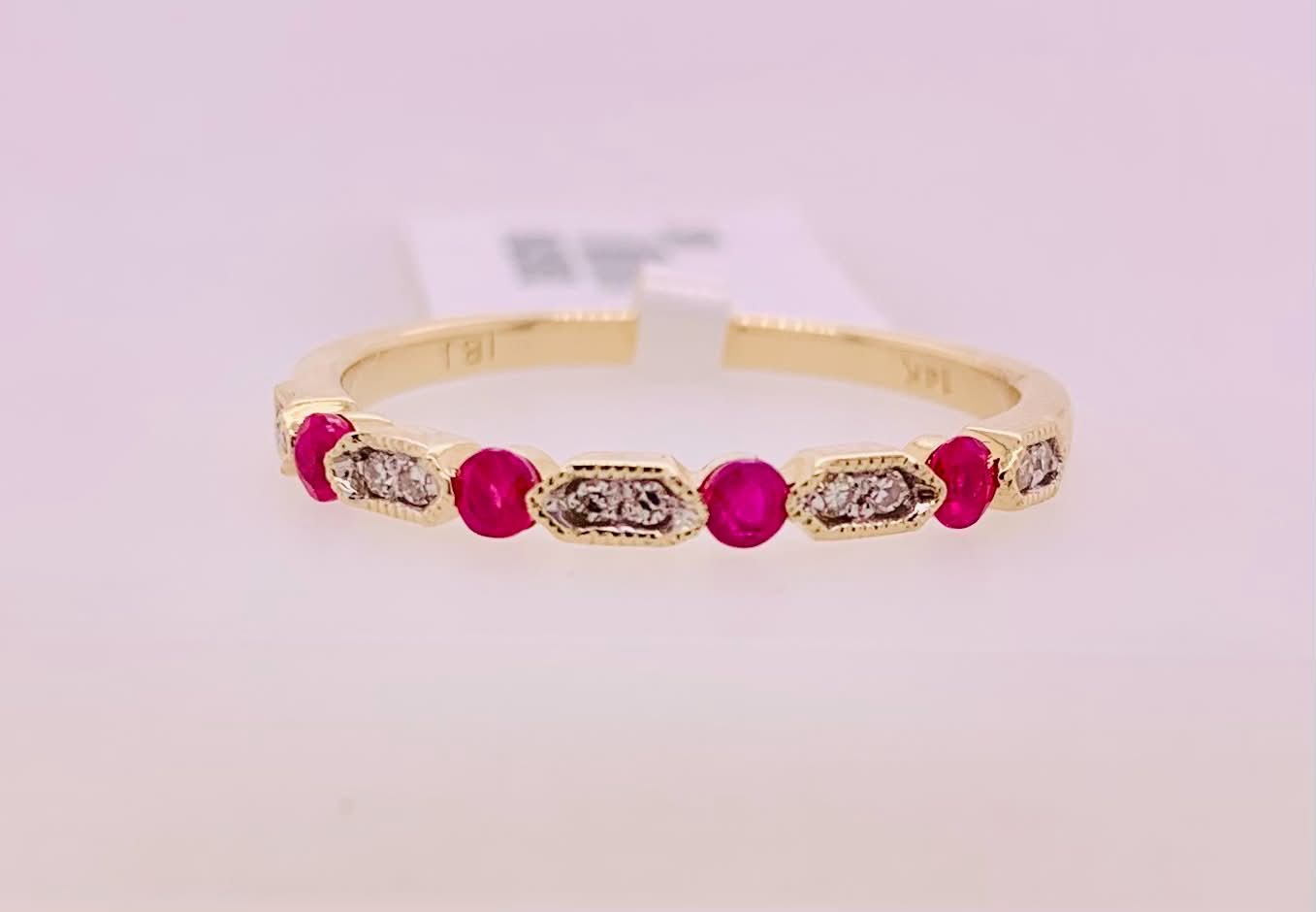 14K Ruby & Diamond Band