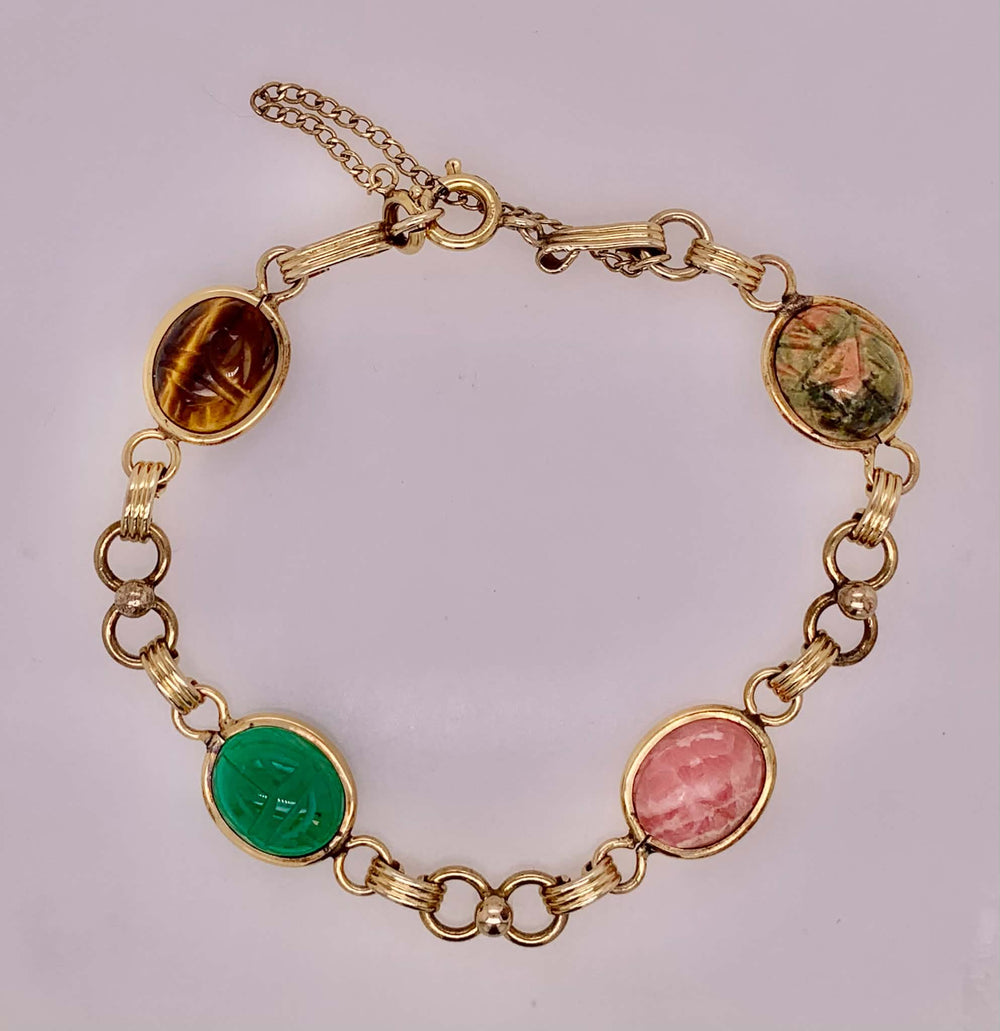 Estate Gold Filled Scarab Bracelet